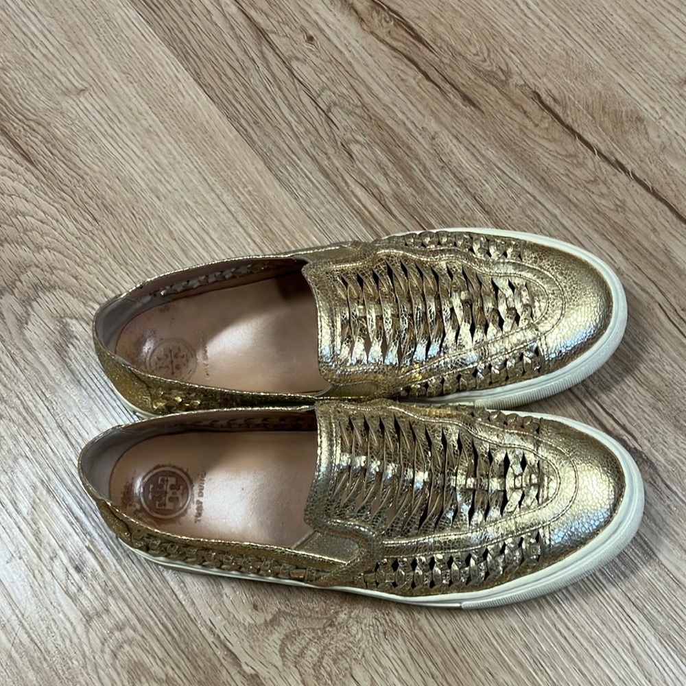 Tory Burch Gold Sneakers - Picture 2 of 9